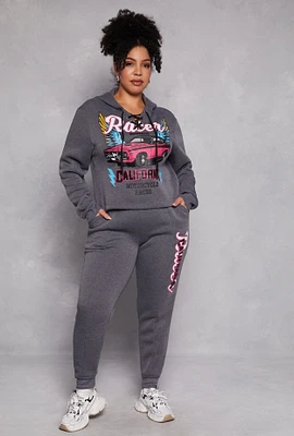 Womens Plus Racer California Joggers, 3X