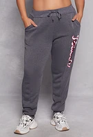 Womens Plus Size Racer California Joggers, Grey, Size 1X