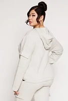 Womens Plus Cargo Pocket Hooded Sweatshirt,
