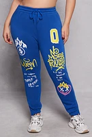 Womens Plus Graffiti Print Sweatpants, 3X