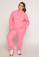 Womens Plus Size Leopard Textured Knit Hoodie, Pink, Size 1X