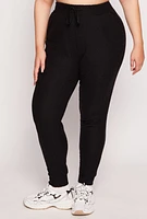 Womens Plus Leopard Textured Knit Joggers,