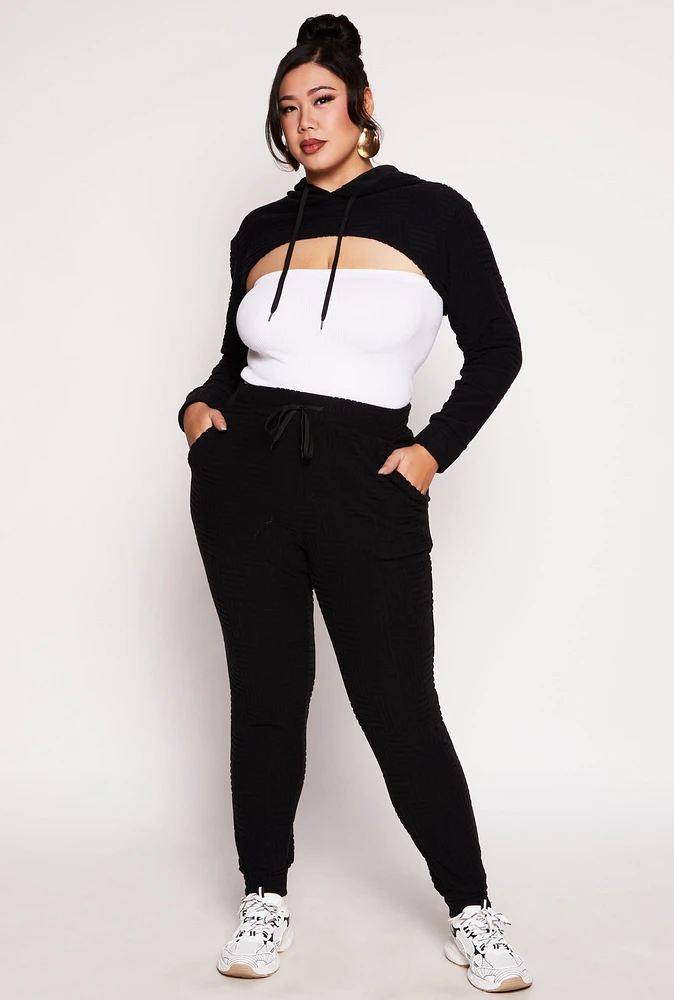 Womens Plus Geometric Patterned Joggers, 3X