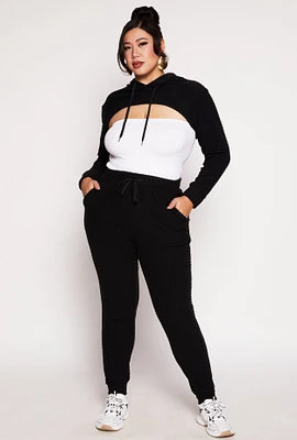 Womens Plus Geometric Patterned Joggers, 3X