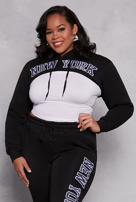 Womens Plus Size New York Bolero Sweatshirt, Black, Size 2X