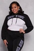 Womens Plus Size New York Bolero Sweatshirt, Black, Size 1X