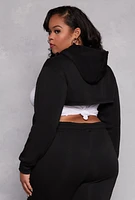 Womens Plus Size New York Bolero Sweatshirt, Black, Size 1X