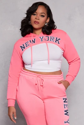 Womens Plus Size New York Bolero Sweatshirt, Pink, Size 2X