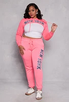 Womens Plus Size New York Bolero Sweatshirt, Pink, Size 2X
