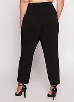 Womens Plus Size Ankle Length Scuba Dress Pants, Black, Size 2X