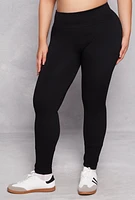 Womens Plus Seamless Ribbed High Waist Leggings,