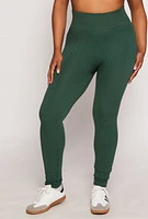Womens Plus Seamless Cable Knit High Waist Leggings, 2X-3X