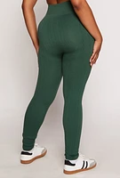 Womens Plus Seamless Cable Knit High Waist Leggings, 2X-3X