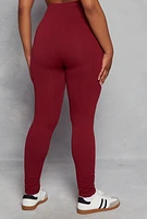 Womens Plus Seamless Cable Knit High Waist Leggings, 1X-2X