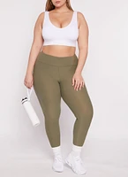Womens Plus High Waisted Basic Leggings,