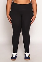 Womens Plus High Waist Leggings, Black,