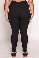 Womens Plus High Waist Leggings, Black,