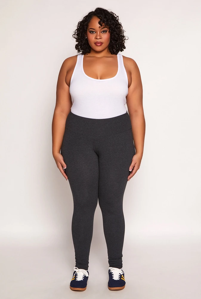 Womens Plus High Waist Leggings, 1X