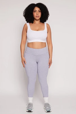 Womens Plus Size High Waist Leggings, Grey, Size 2X