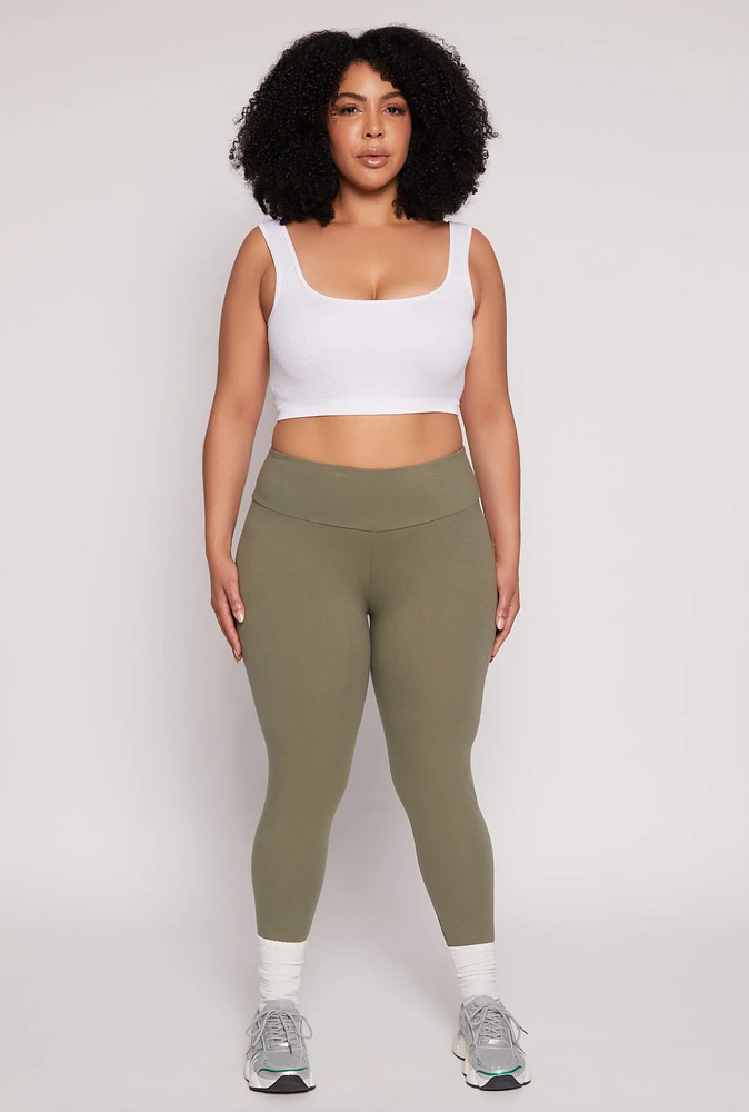 Womens Plus High Waist Leggings,