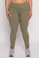 Womens Plus Size High Waist Leggings, Green, Size 3X