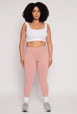 Womens Plus Size High Waist Leggings, Pink, Size 2X
