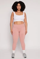 Womens Plus Size High Waist Leggings, Pink, Size 2X
