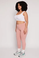 Womens Plus Size High Waist Leggings, Pink, Size 2X