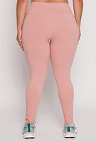 Womens Plus Size High Waist Leggings, Pink, Size 2X
