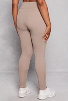 Womens Plus Size Spandex Pintuck Leggings, Khaki, Size 2X