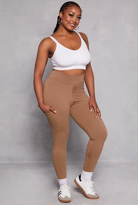 Womens Plus High Waist Cargo Leggings,