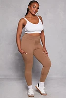 Womens Plus High Waist Cargo Leggings,