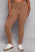 Womens Plus High Waist Cargo Leggings,