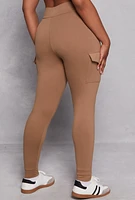 Womens Plus High Waist Cargo Leggings,