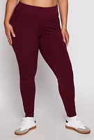 Womens Plus Fleece Lined High Waist Leggings, 2X