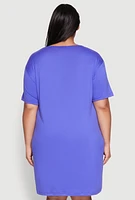 Womens Plus Size Juneteenth Graphic Sleepshirt, Blue
