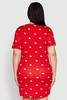 Womens Plus Size Yep Still Single Graphic Nightgown, Red, Size 3X