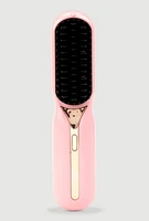 Womens Cordless Straightening Heated Hair Brush, Pink