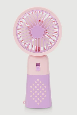 Color Blocked Handheld Fan, Multi