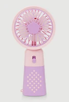 Color Blocked Handheld Fan, Multi