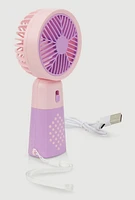 Color Blocked Handheld Fan, Multi