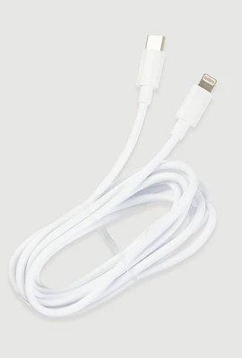 Type C to Lightning Cable 6 FT, White