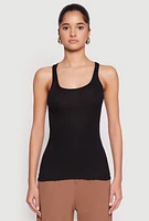 Womens Ribbed Knit Racerback Tank Top,