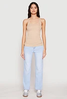 Womens Ribbed Knit Racerback Tank Top,
