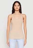 Womens Ribbed Knit Racerback Tank Top,