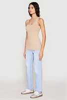 Womens Ribbed Knit Racerback Tank Top,