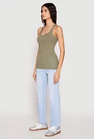 Womens Ribbed Knit Racerback Tank Top,