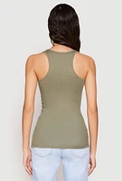 Womens Ribbed Knit Racerback Tank Top,