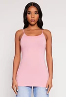 Womens Scoop Neck Basic Cami, Pink, Size M