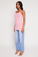 Womens Scoop Neck Basic Cami, Pink, Size M
